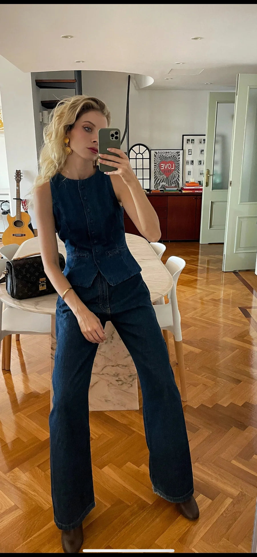 Nikki Sleeveless Denim Top