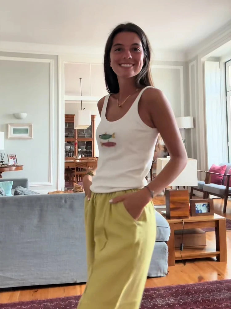 Tessa Fish Beaded Top