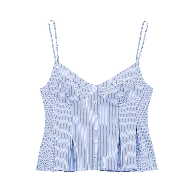 Julia Blue Striped Summer Top