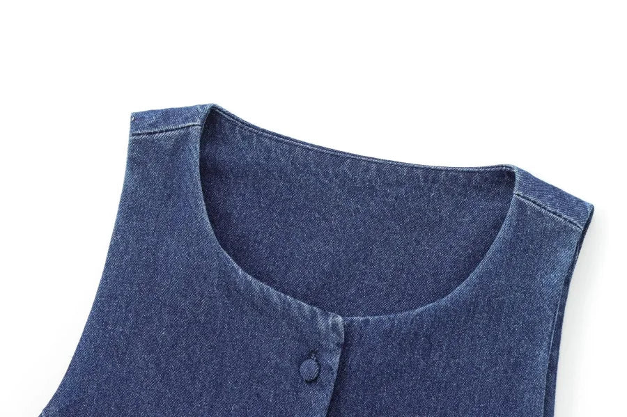Nikki Sleeveless Denim Top