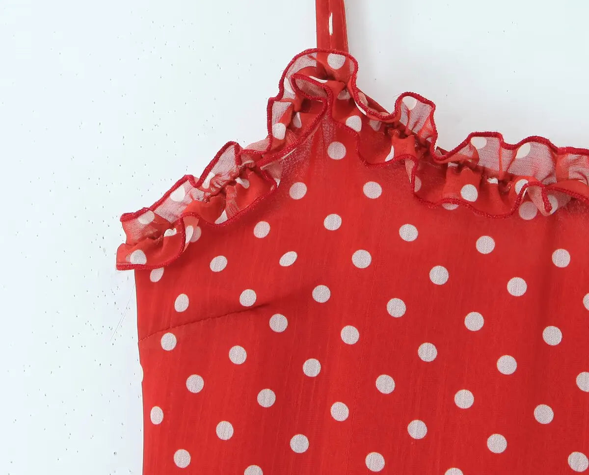 Nora Red Polka Dot Dress