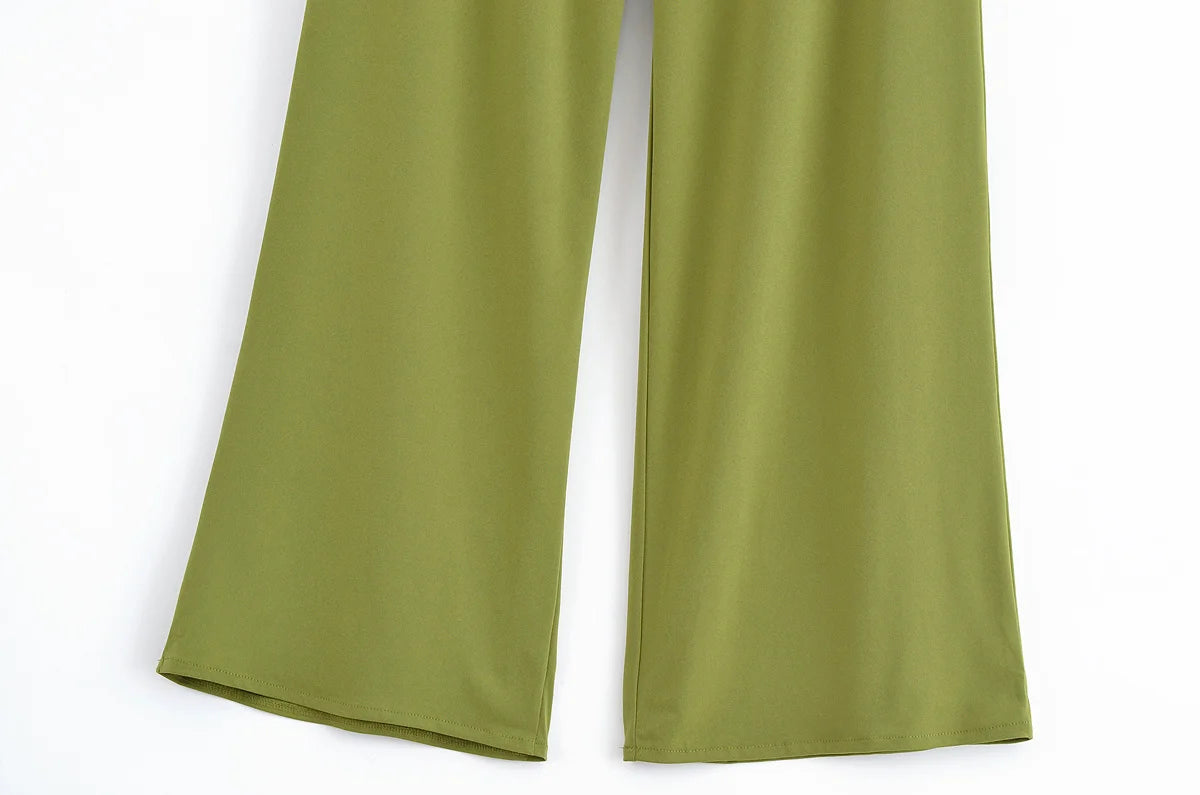 Amber Green Top and Pants Suit