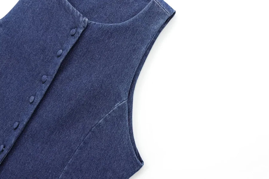 Nikki Sleeveless Denim Top
