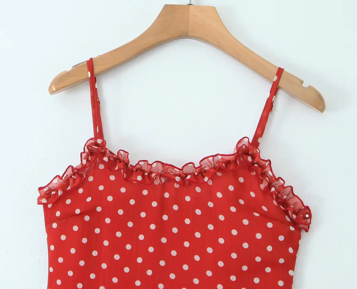 Nora Red Polka Dot Dress