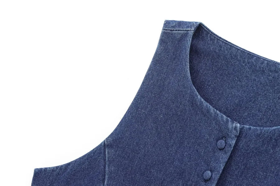 Nikki Sleeveless Denim Top
