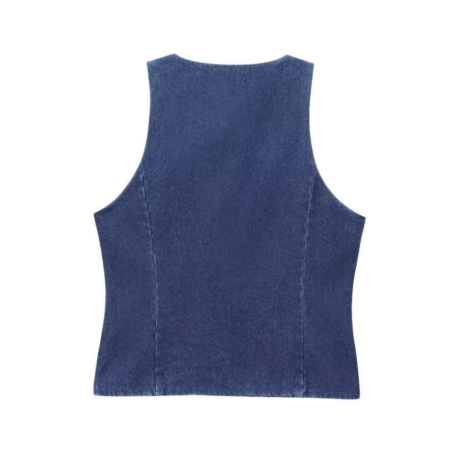 Nikki Sleeveless Denim Top