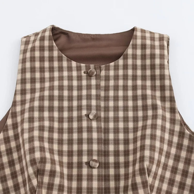 Clara Plaid Top