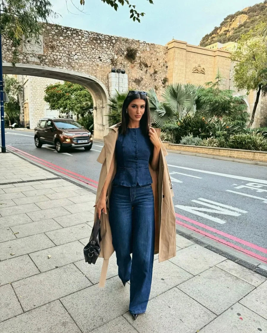 Nikki Sleeveless Denim Top