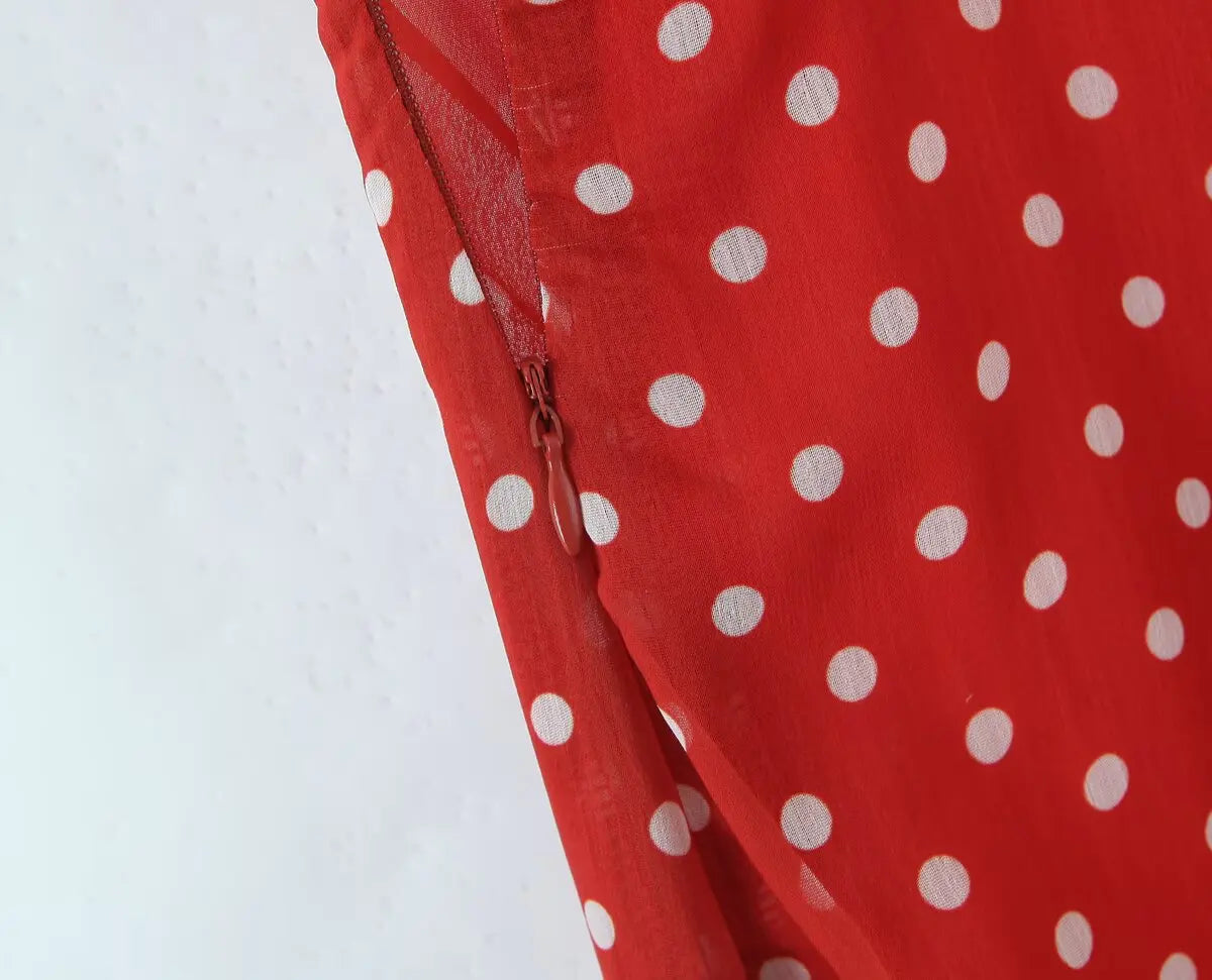 Nora Red Polka Dot Dress