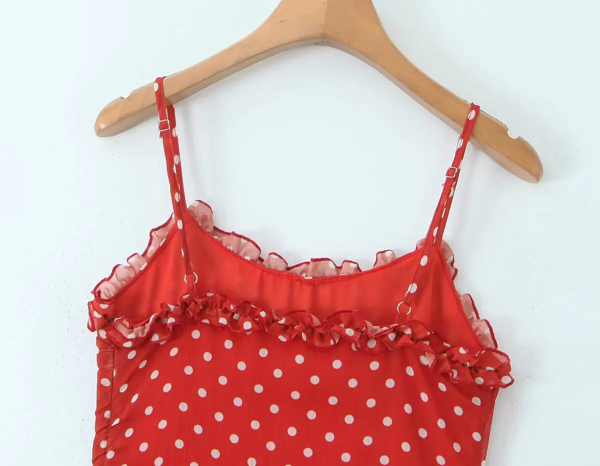 Nora Red Polka Dot Dress