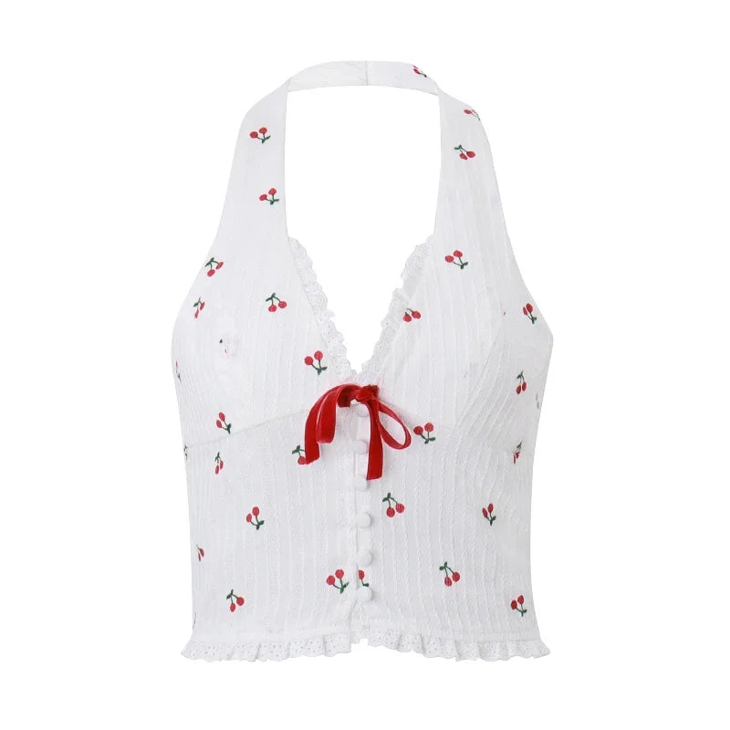 Cherry Print Summer Top