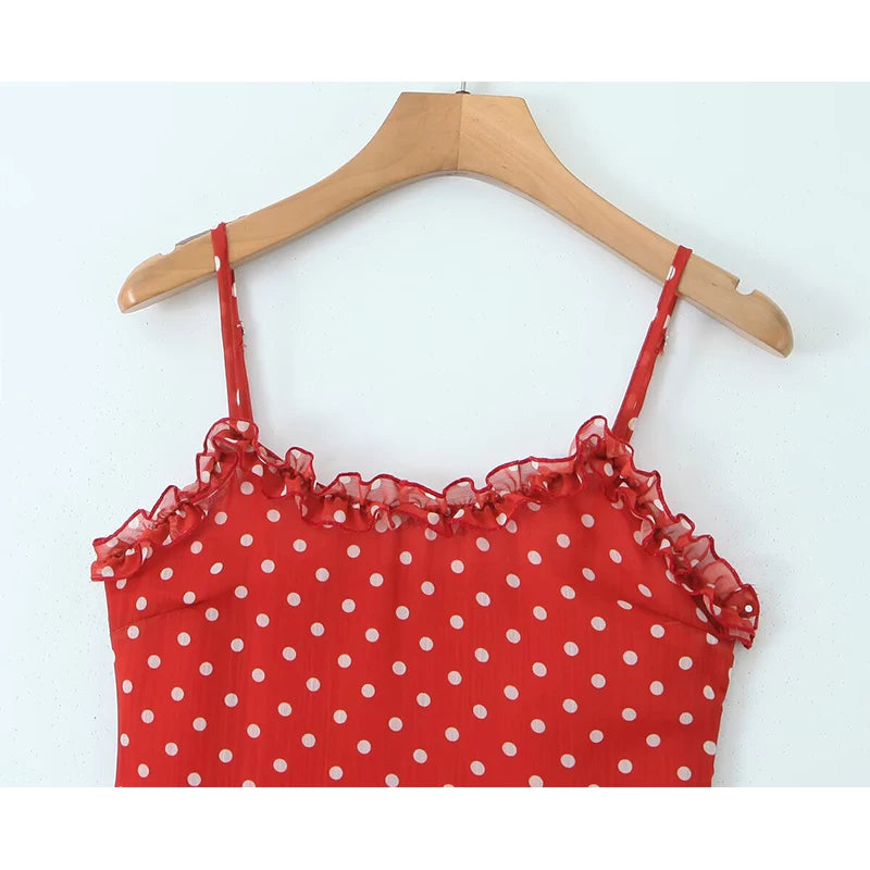Nora Red Polka Dot Dress