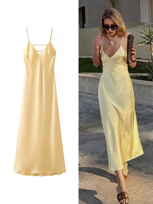 Gwen Elegant Summer V Neck Dress