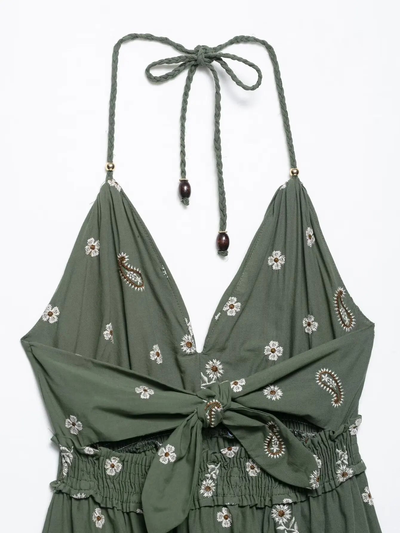 Jess Green Embroidery Flower Dress