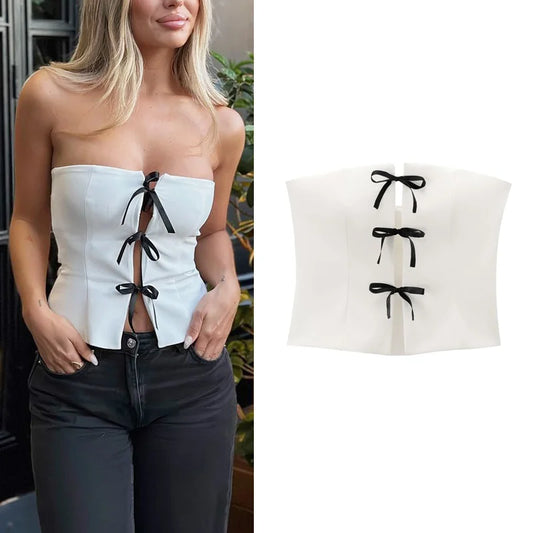 Anna White Corset Top