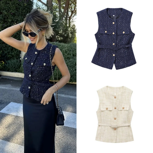 Noah Beaded Textured Vest