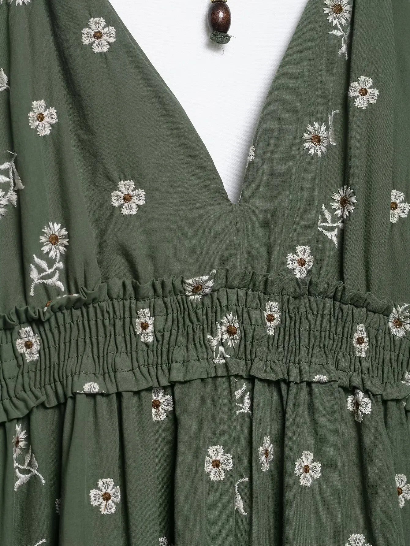 Jess Green Embroidery Flower Dress