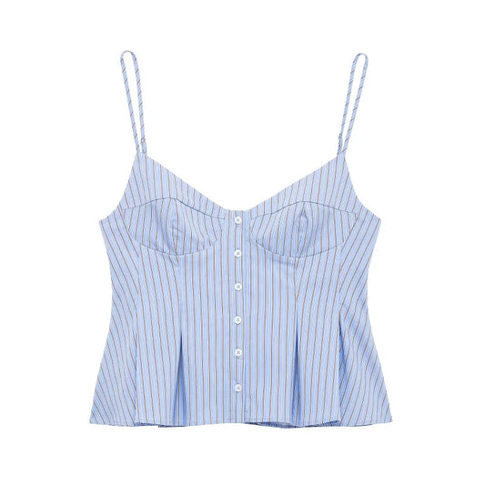 Julia Blue Striped Summer Top