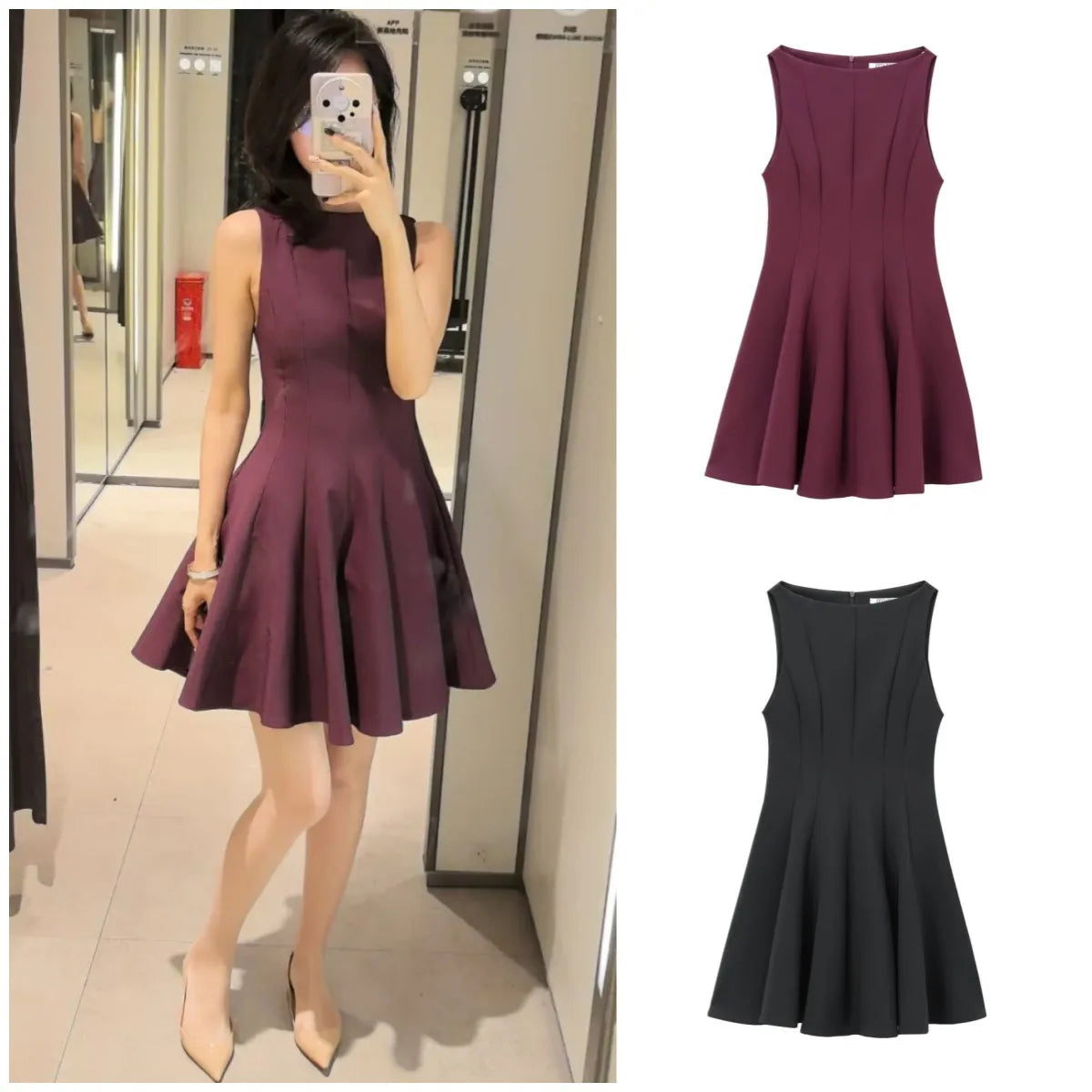 Clara Wide Swing Sleeveless Dress