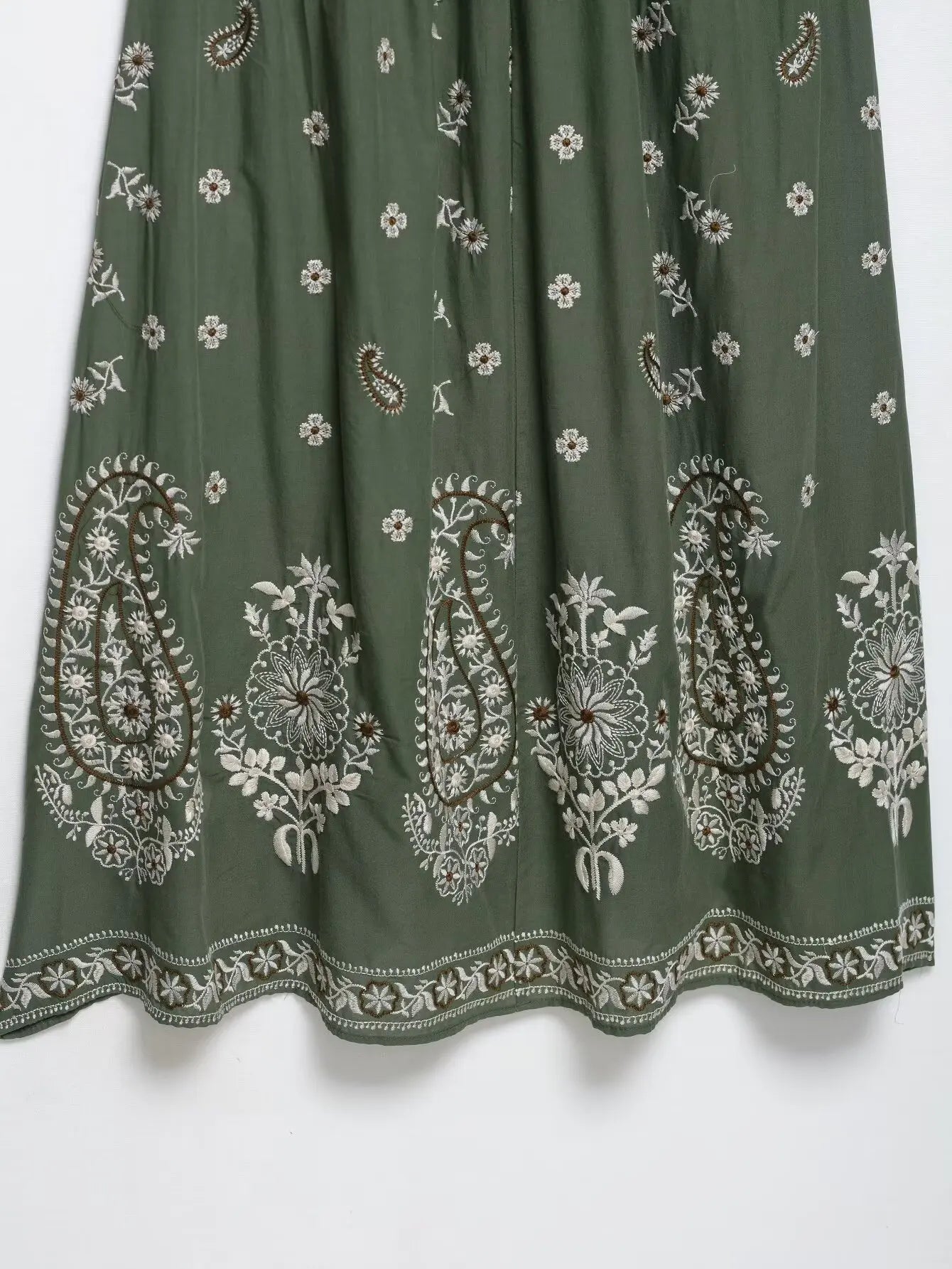 Jess Green Embroidery Flower Dress