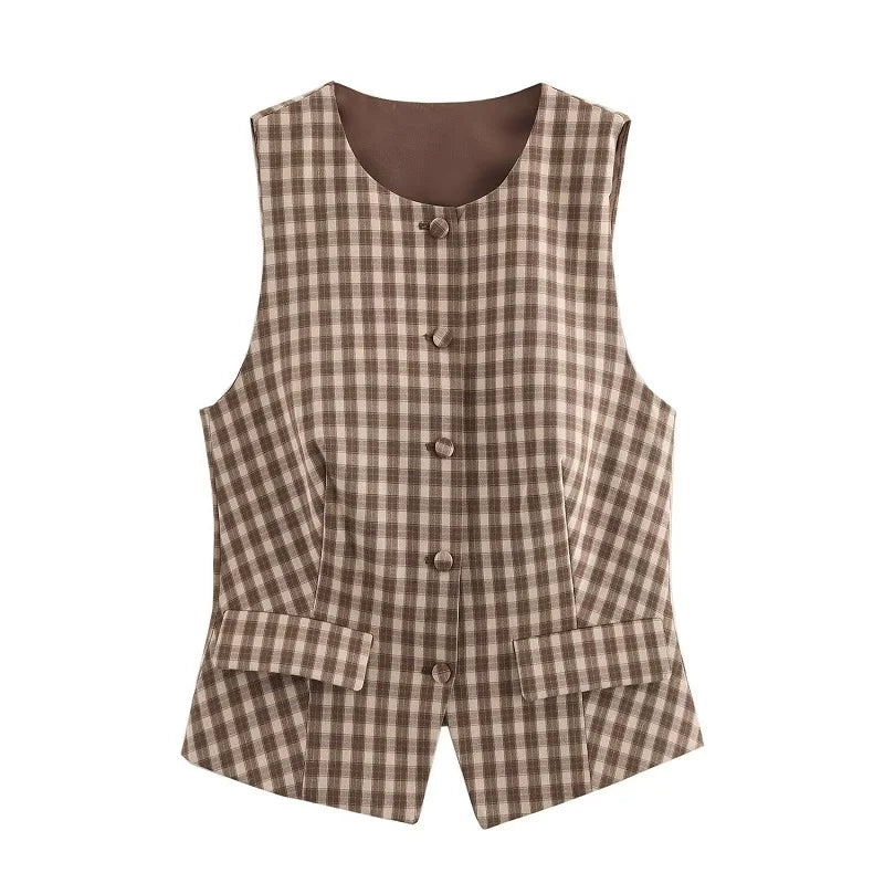 Clara Plaid Top