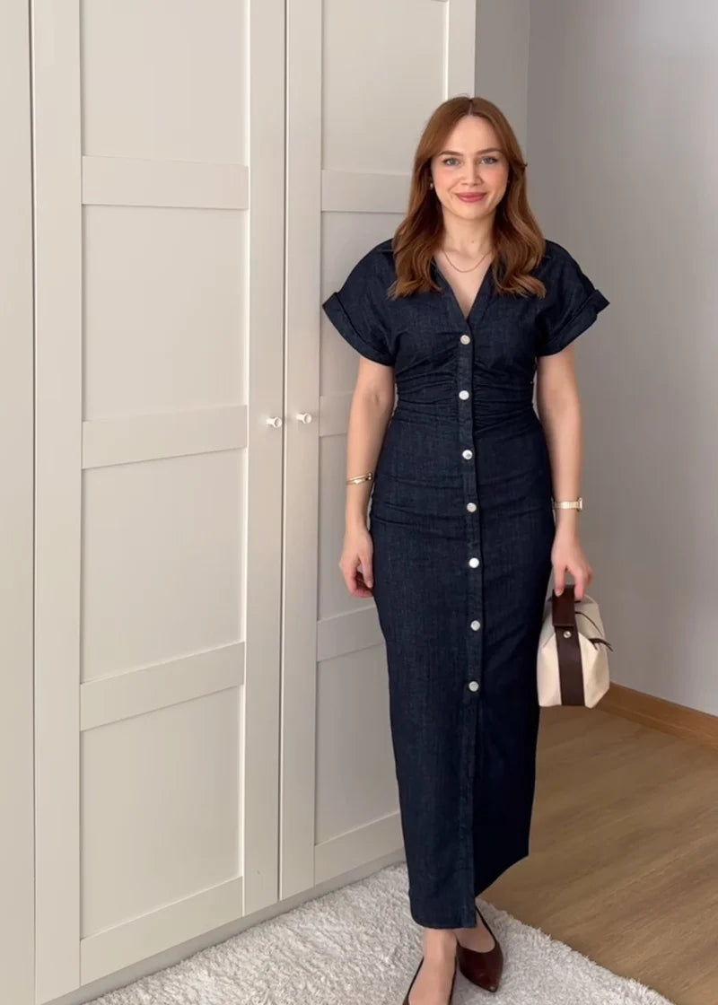 Kim Denim Long Dress
