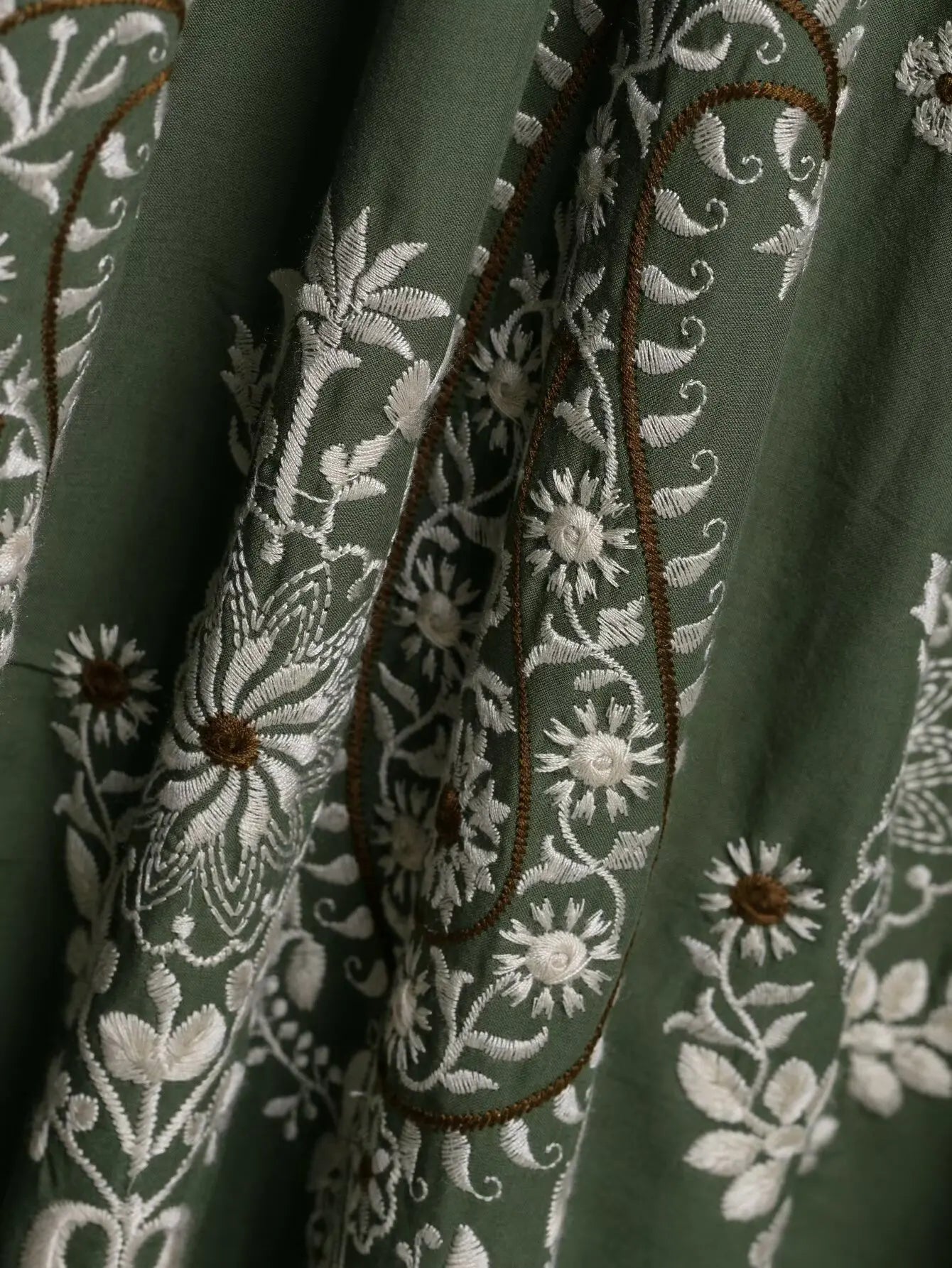 Jess Green Embroidery Flower Dress