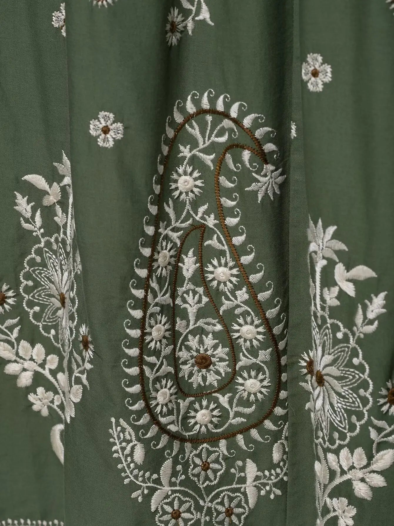 Jess Green Embroidery Flower Dress