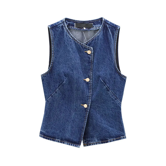 Lily Denim Sleeveless Vest