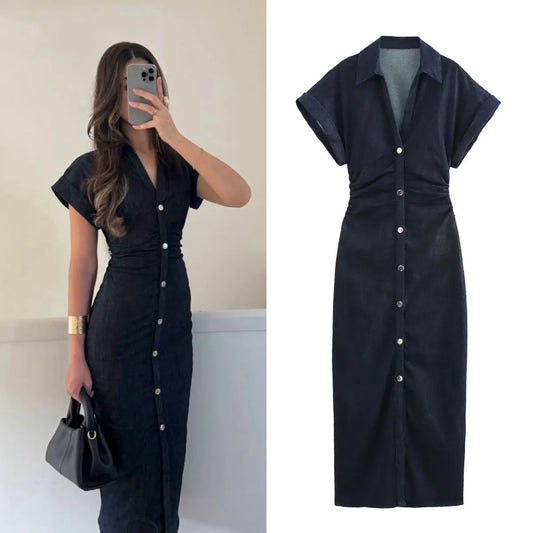 Kim Denim Long Dress