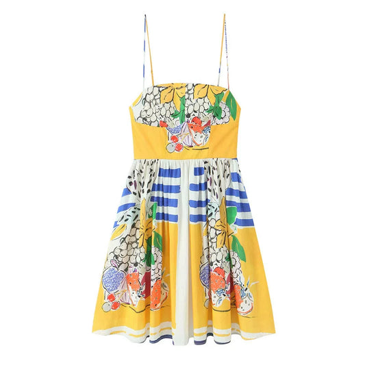 Jenna Fruit Print Dress