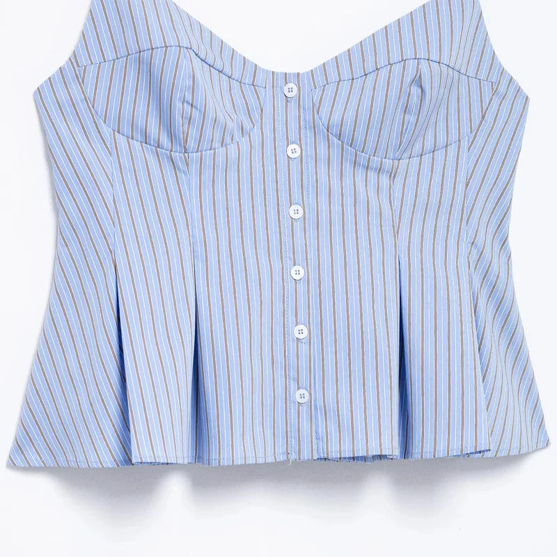 Julia Blue Striped Summer Top