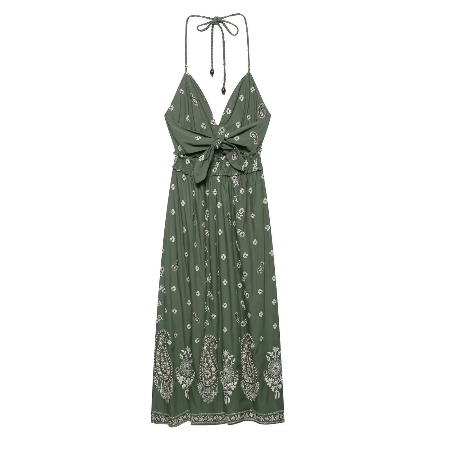 Jess Green Embroidery Flower Dress