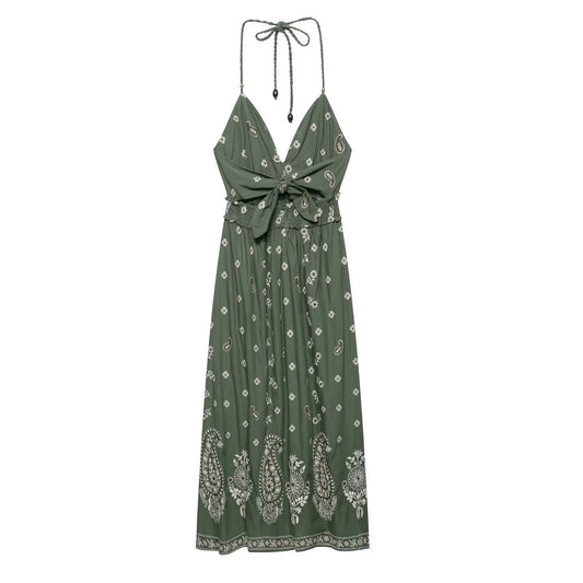 Jess Green Embroidery Flower Dress