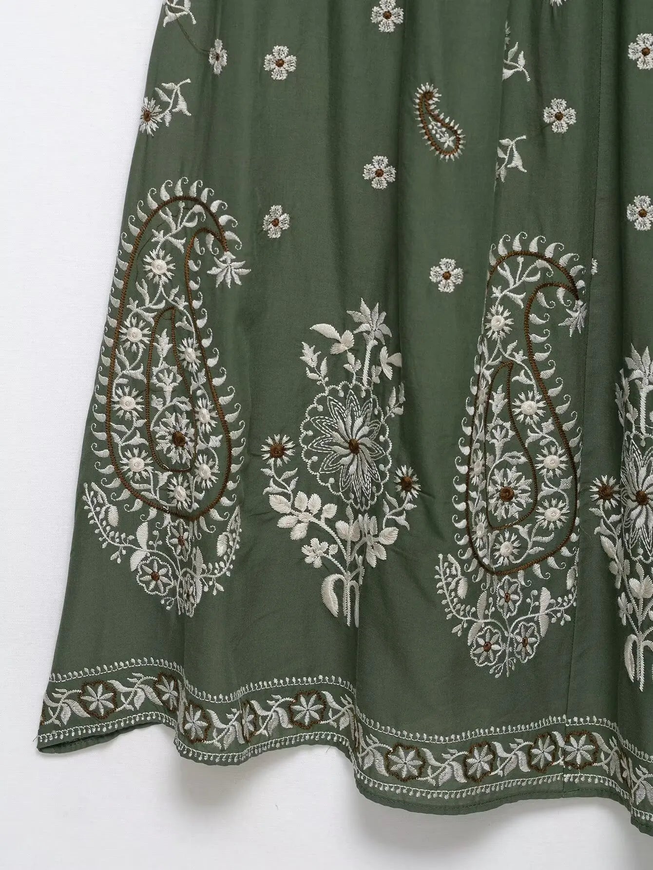 Jess Green Embroidery Flower Dress