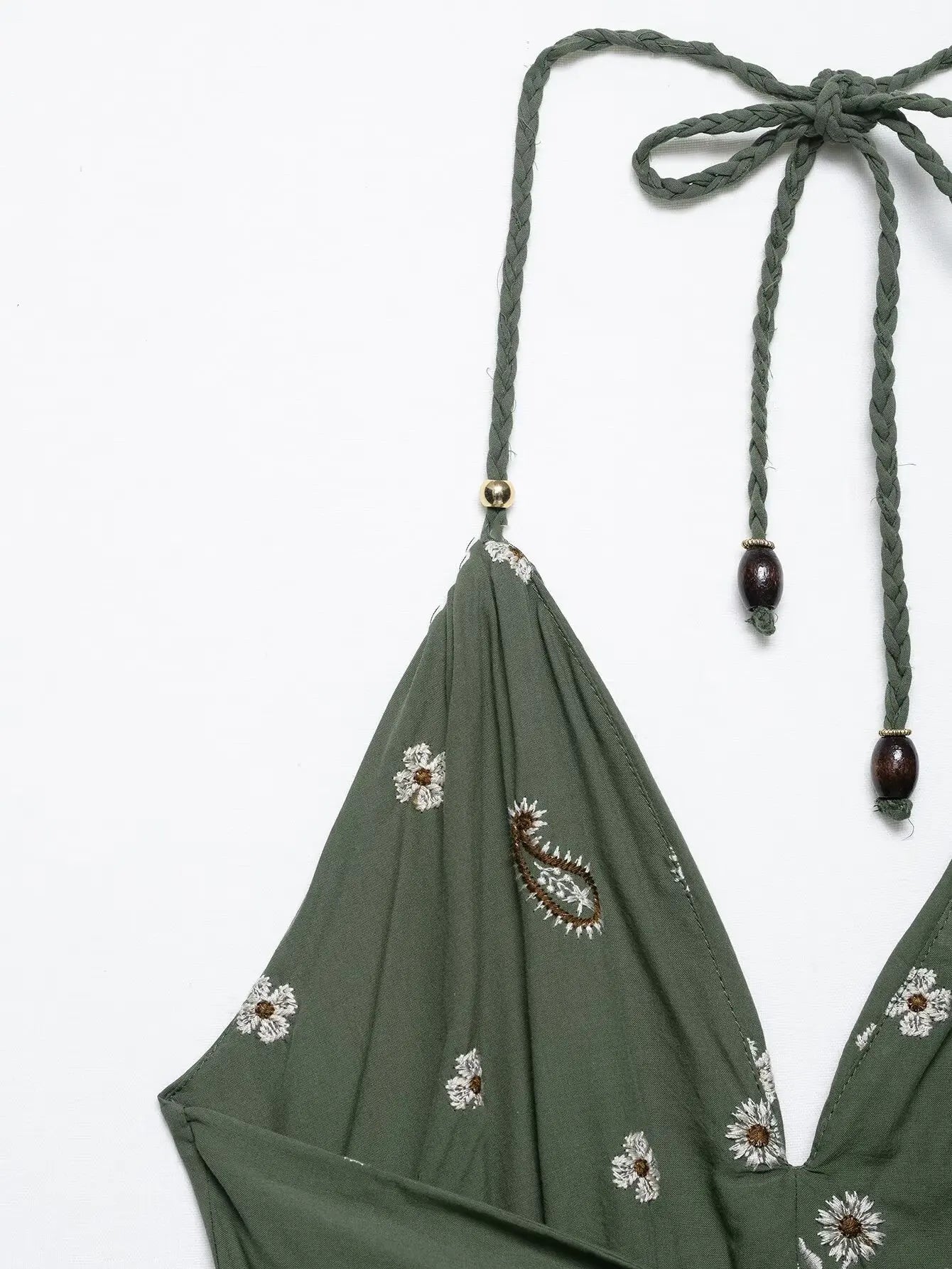 Jess Green Embroidery Flower Dress