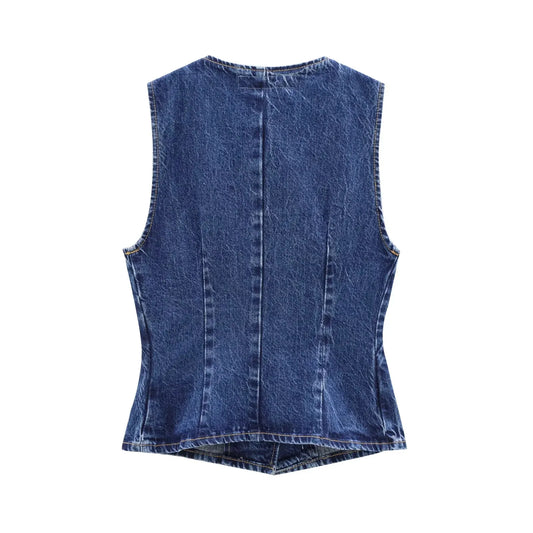 Lily Denim Sleeveless Vest