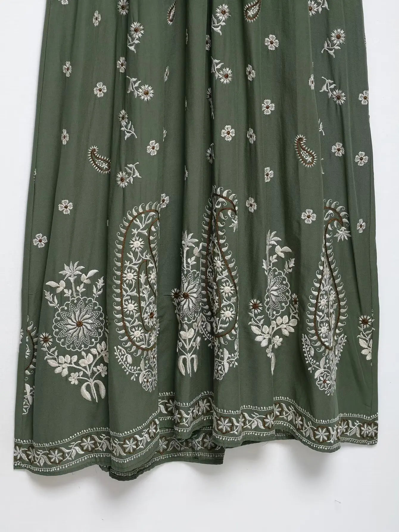 Jess Green Embroidery Flower Dress
