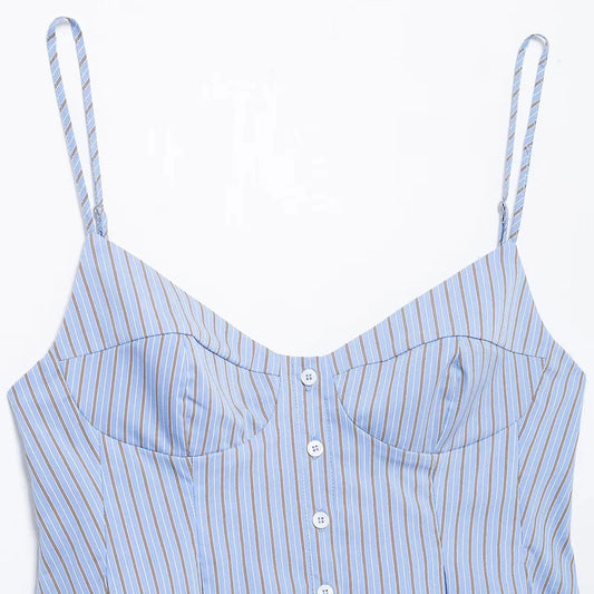 Julia Blue Striped Summer Top