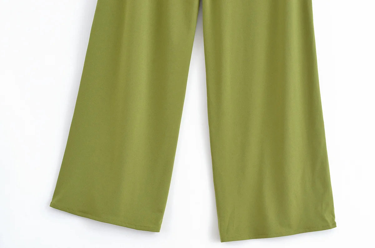 Amber Green Top and Pants Suit