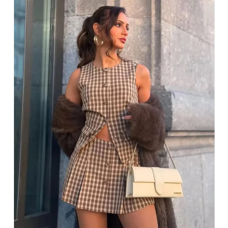 Clara Plaid Top