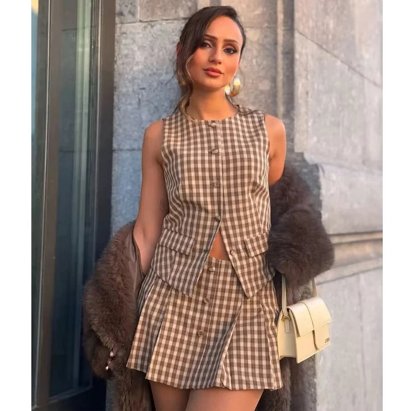 Clara Plaid Top